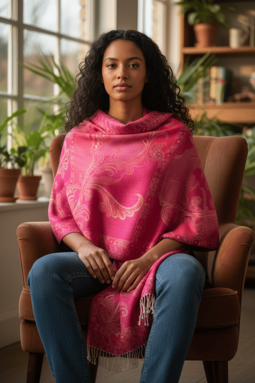Deep Pink Shawl